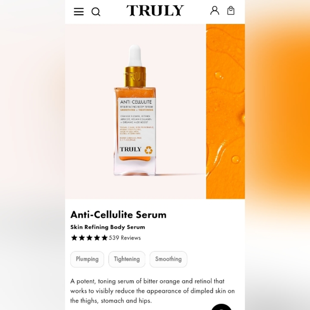TRULY ANTI CELLULITE RESURFACING BODY SERUM- Discontinued